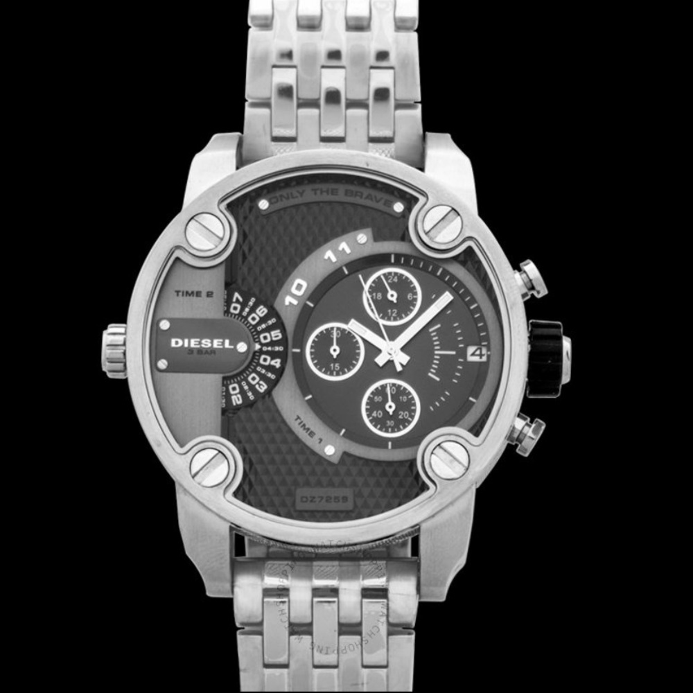 Men’s Diesel SBA Dual Time Chronograph Grey Dial Stainless Steel Men's Watch